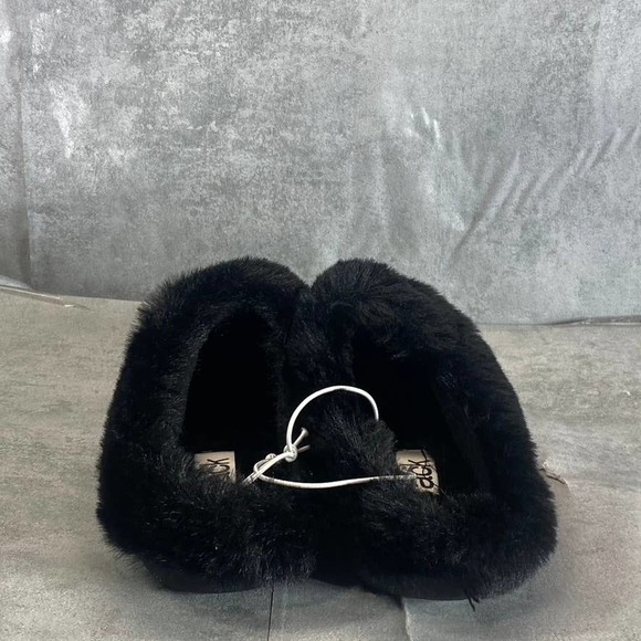 Nordstrom Rack Women's Black Holly Faux-Fur Round-Toe Slip-On Clog Slippers SZ S - Picture 8 of 14